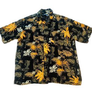 Puritan Black & Yellow Hawaiian Shirt – Men's L